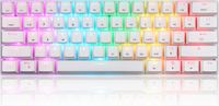 Motospeed SK62 Bluetooth Wireless Gaming mechanische Tastatur 61 Tasten RGB Hintergrundbeleuchtung Makrotreiber für Laptop weiß grüne Schalter