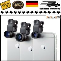 Handy Objektiv Set 3 in1 Smartphone Linsen Fisheye + Weitwinkel + Makro Kamera
