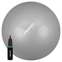Avento Fitness-/Gymnastikball + Pumpe Durchm. 65 cm Silbern