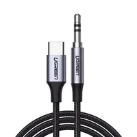 Ugreen Stereofonní audio kabel AUX 3,5 mm mini jack - USB typu C pro tablet a telefon 1 m černý (CM450 20192)