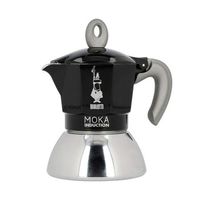 Bialetti Moka Induction - Moka hrniec - 0,4 l - čierny - strieborný - hliník - 2 šálky - polypropylén (PP)