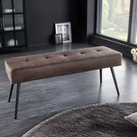 riess-ambiente Design Sitzbank BOUTIQUE 100cm braun Microfaser schwarze Metallbeine Polsterbank Bank