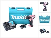 Makita HP 333 DSAP Akumulátorová príklepová vŕtačka 12 V 30 Nm ružová + 1x akumulátor 2,0 Ah + nabíjačka + kufor