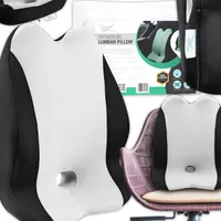 Ergonomisches Lendenkissen aus Memory Foam - Orthopädisches Rückenkissen | Kissen für Sessel, Stuhl, Bürostuhl, Autositz | Grau Lendenstützkissen