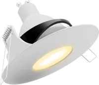 YOKU Einbaustrahler schwenkbar IP65 weiß inkl. LED GU10 Lampe 7W dimmbar warmweiß, Stückzahl:1er Set