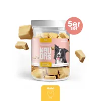 KAUDAS Hundesnack HuhnPur - 5× 80g gefriergetrocknetes Huhn - 300 g Rohgewicht