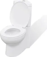 ZMH Toilette für Ecke Keramik Weiß