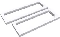 doporro Wandkonsole 50x3x15 cm rostfreie Edelstahl Weiß Wandhalter rechteckig Träger Regalträger Regalhalter (2 Stück) WH01