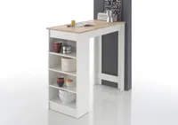 21749 Bartisch mit Regal Weiß / Eiche Sonoma Eiche Sonoma / Weiß