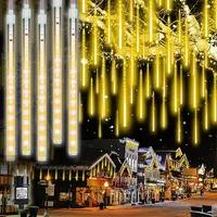 4M 288 LED sopelkowe lampki choinkowe 50cm 8 rurek meteorowe lampki choinkowe ogród kryty balkon na zewnątrz dekoracja ślubna, ciepła biel