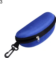 Lässige Tragbare Reißverschluss-Sonnenbrille Muschelgehäuse Brillenschutz Hartbox-Blau