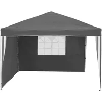 COUNTRYSIDE® Pavillon 3x3 | Partyzelt | Faltpavillon mit 2 Wänden anthrazit