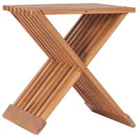 Prolenta Premium - Taboret składany 40×32×45 cm lite drewno tekowe