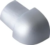 Dalsys Außeneck für Fliesenschiene Aluminium (eloxiert) Viertelkreisprofil 10mm, Silber matt Fliesenprofil