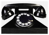 Wallario Duschmatte Antirutschmatte Badmatte Fußmatte Altes schwarzes Retro-Telefon mit Wählscheibe frontal, Größe ca. 70 x 50 cm