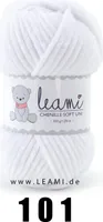 LEAMI Chenille Soft UNI 101 weiß