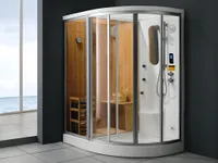 Eckdusche Dampfdusche - 157 x 110 x 215 cm - Ecke Links - HAUMEA