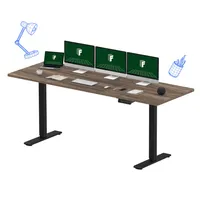 FLEXISPOT Höhenverstellbarer Schreibtisch Elektrisch 200x80cm, 2 starke Motoren, 120 kg Tragkraft, Antikollisionsschutz, 4 Memory-Funktion (Braun)