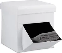 relaxdays Faltbarer Sitzhocker mit Klappe