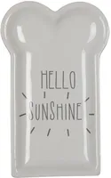 Clayre & Eef Frühstücksteller 10x17 cm Weiß Keramik Hello Sunshine