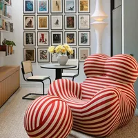 Sofa Design-Sessel Modernes Trendiger Lounge-Sessel Einzelstuhl Freizeitstuhl Einzelnes Bequeme rosa【SF57-Red yellow】