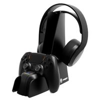 snakebyte DUAL CHARGE & HEADSET STAND 5 - schwarz - Ladestation für PlayStation 5 DualSense Controller & Wireless Headsets