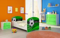 ACMA I Jugendbett Kinderbett Junior-Bett Komplett-Set mit Matratze Lattenrost Weiß 14 Goal  140x70