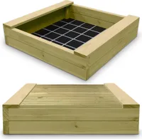 Sandkasten XXL Bär Bohlen aus Kiefernholz 60 mm imprägniert Sandkiste Buddelkiste Sandbox : 180 x 180 cm mit passendem Deckel Größe: 180 x 180 cm mit passendem Deckel