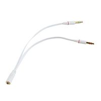 3,5 mm Audio Mic Y Splitter -Kabel -Kopfhöreradapter weiblicher FO 2 männlicher Adapter-Weiss