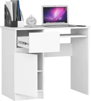 PC-Schreibtisch AKORD PIKSEL links Weiß Schublade B90 x H77 x T50 cm