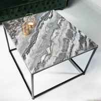 riess-ambiente Eleganter Couchtisch ELEMENTS 50cm grau mit polierter Marmor-Platte Beistelltisch Tisch