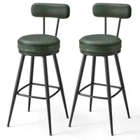 VASAGLE EKHO Kollektion - 360° drehbarer Barhocker, 2er Set, Hocker mit Rückenlehne für Bartisch