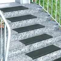3er Set Treppenstufen Matten Außen Gummi Stufenmatten Antirutschmatten  Treppe Gummimatten, 5 Stück