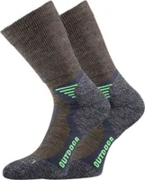 TippTexx 24 4 Paar Trekkingsocken, Wandersocken mit Wolle vom Merinoschaf, Grau/Grün, Größe 39-42