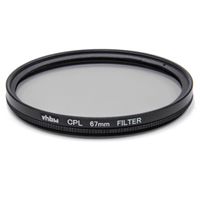 vhbw Universal Polarisationsfilter kompatibel mit Kamera Objektiven mit 67mm Filtergewinde - Zirkularer Polfilter (CPL), Schwarz