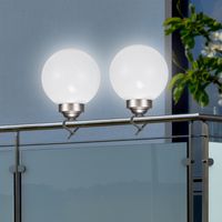 Solar LED Zaunleuchte mit 4 Power LED´s Geländerleuchte Kugelleuchte für Balkon