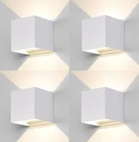 4 Stück Außenlampe mit Bewegungsmelder Weiß, 12W Wandleuchte Aussen/Innen LED Wandlampe Innen, Außenleuchte Warmweiß Wasserdicht Verstellbare Aussenlampe für Garten Flur