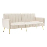 Modernes klappbares Schlafsofa(Beige)Sofabett mit Hilfsfüßen, mit Schlaffunktion, Samtstoff, geeignet für Wohnzimmer,Schlafzimmer,Gästezimmer
