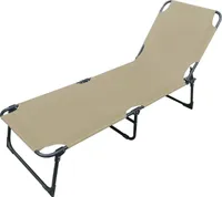 3-Bein Gartenliege Sonnenliege Relaxliege beige L188xB57xH30cm