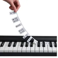 Klaviertasten Aufkleber, Abnehmbare Klaviertastatur Notenetiketten, Silikon  Piano Keyboard, keine Aufkleber erforderlich, wiederverwendbar 88 Tasten