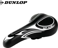 Dunlop Mountain Bike Sedlo - Sedlo na kolo - MTB sedlo ze syntetické kůže - včetně sedlovky - pěnová výplň - 27 x 16,5 x 9,6 CM - černá/bílá