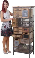 Lekárnička HWC-A43, komoda, masívne jedľové drevo vintage shabby vzhľad 143x56x33cm