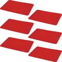 6er Set Platzmatte Filz 44 x 30 cm Rot  Tischsets Untersetzer Rechteckig Tischmatten Platzsets Filzuntersetzer