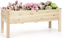 Hochbeet aus Tannenholz, Blumenbeet mit 5 Ablauflöchern, Pflanzbeet, Kräuter Frühbeet, Pflanzkasten, Anzuchtbeet für Garten Balkon Terrasse, Pflanztrog belastbar bis 100 kg