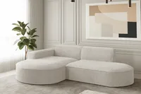 Sofa w kształcie L narożnik MODENA tkanina Ascot ecru lewy