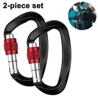 welltop Karabiner, Kletterkarabiner Karabinerhaken aus Aluminium Schlüsselanhänger 25 KN-Karabinerhaken für hohe Beanspruchung mit Schraubsicherung zum Klettern, Abseilen, Hängematten (Schwarz)