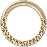 viva-adorno Nasenpiercing Segmentring mit Scharnier Clicker Titan G23 gehämmert Piercing Ring Nasenring Septum Lippe Helix Ohrpiercing Z584, gold