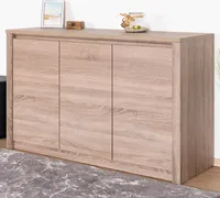 Kommode Selun 03, Farbe: Eiche Trüffel - 80 x 130 x 43 cm (H x B x T)