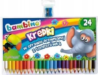 JUMBO Buntstifte 24 Farben im Holzrahmen + Anspitzer BAMBINO