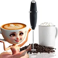 Napeňovač mlieka, elektrický napeňovač mlieka so stojanom z nehrdzavejúcej ocele, 19000 otáčok za minútu, napájaný batériou, na kávu, latte cappuccino - MILKFROTH Black